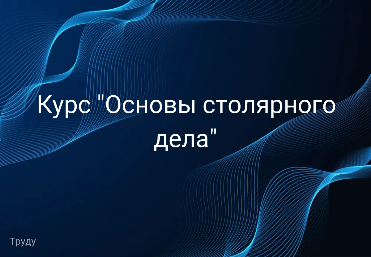 Курс "Основы столярного дела"